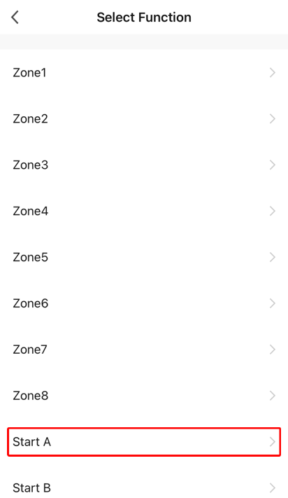 Select Function screen